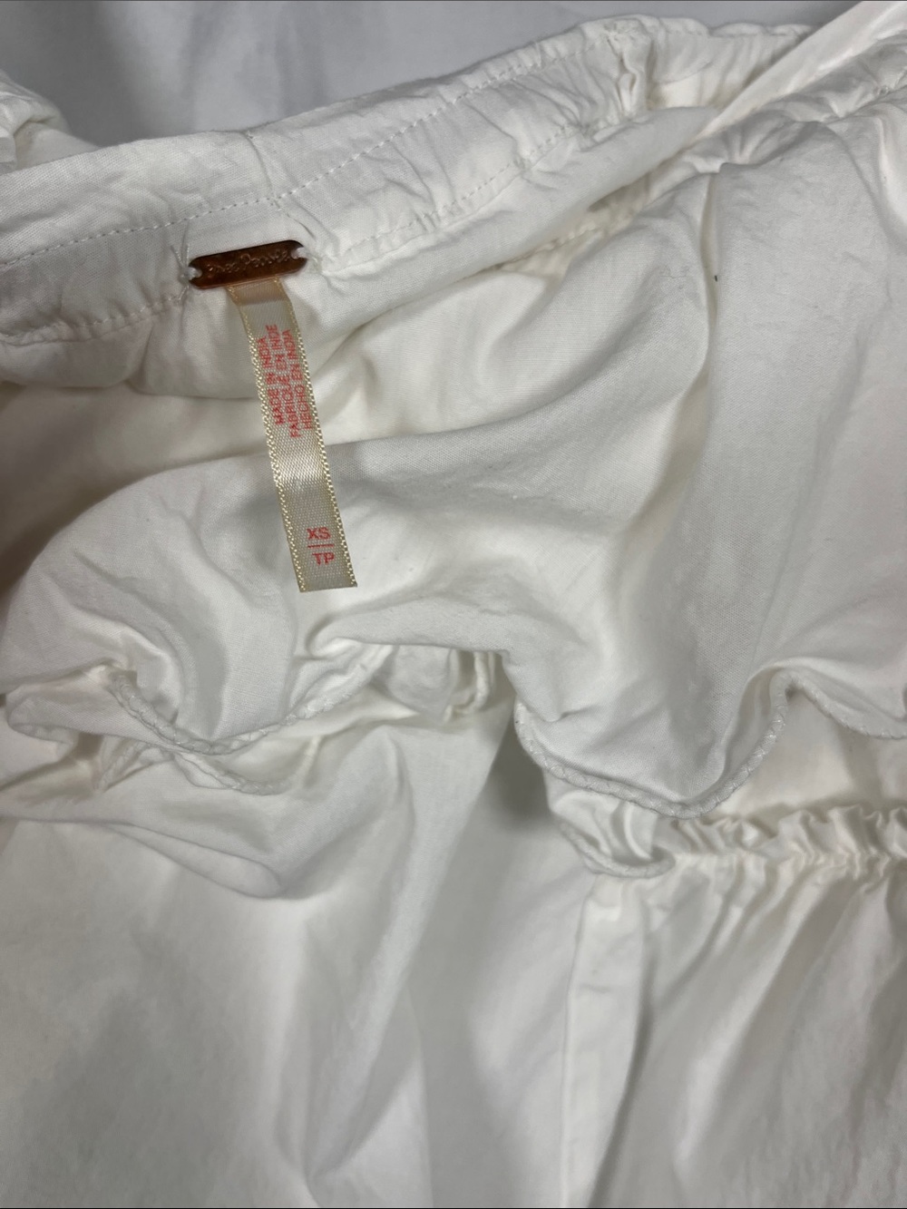 🛍️SALE🛍️Free people cotton poplin ruffle strapless top hidden pockets sz XS - Picture 5 of 5